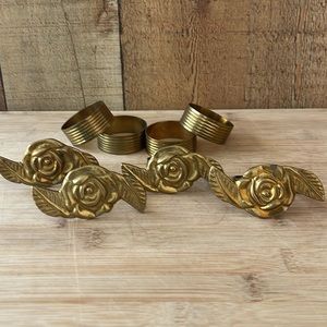 Set of 8 vintage brass napkin rings